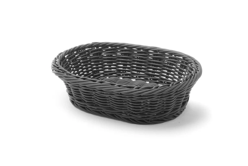 HENDI Brotkorb – oval – Schwarz – 250 × 190 × 65 mm