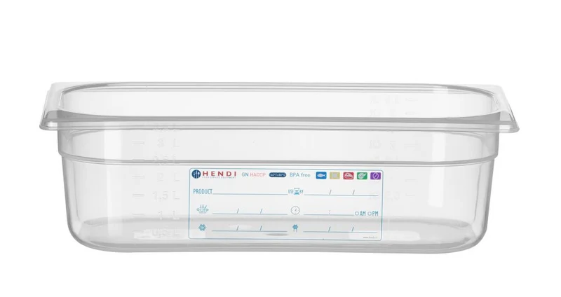 HENDI Gastronorm-Behälter 1 / 3 – GN 1 / 3 – 4 l – Transparent – 325 × 176 × 100 mm