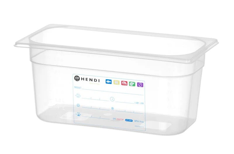 HENDI Gastronorm-Behälter 1 / 3 – GN 1 / 3 – 5,7 l – Transparent – 325 × 176 × 150 mm
