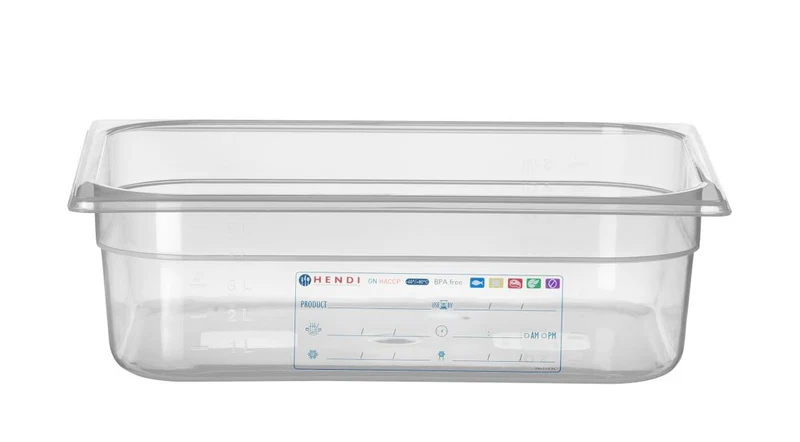 HENDI Gastronorm-Behälter 1 / 2 – GN 1 / 2 – 6,5 l – Transparent – 325 × 265 × 100 mm