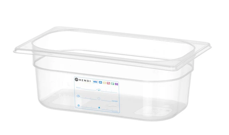 HENDI Gastronorm-Behälter 1 / 4 – GN 1 / 4 – 2,8 l – Transparent – 265 × 162 × 100 mm