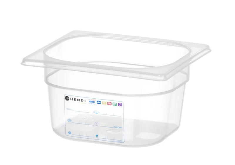 HENDI Gastronorm-Behälter 1 / 6 – GN 1 / 6 – 1,6 l – Transparent – 176 × 162 × 100 mm