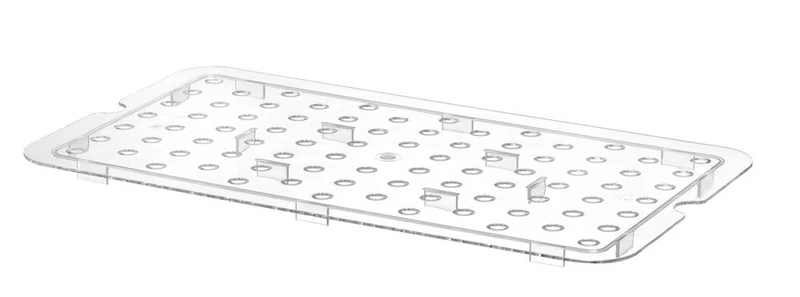 HENDI Perforiertes Abtropfgitter für Gastronorm-Behälter aus Polycarbonat – Profi Line – GN 1 / 1 – Transparent – 467 × 263 mm