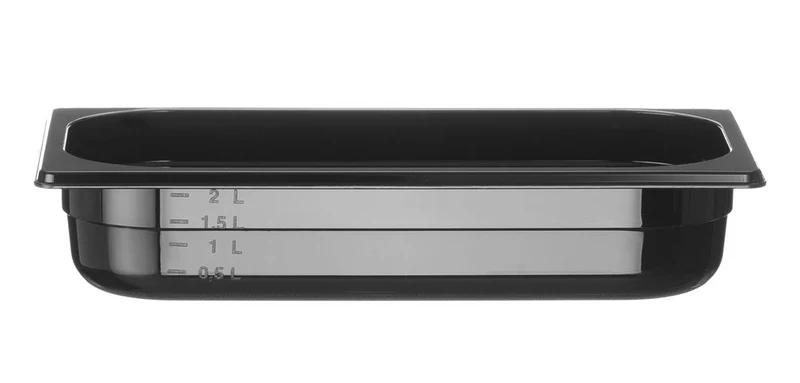 HENDI Gastronorm-Behälter 1 / 3 – Profi Line – GN 1 / 3 – 2,5 l – Schwarz – 325 × 176 × 65 mm