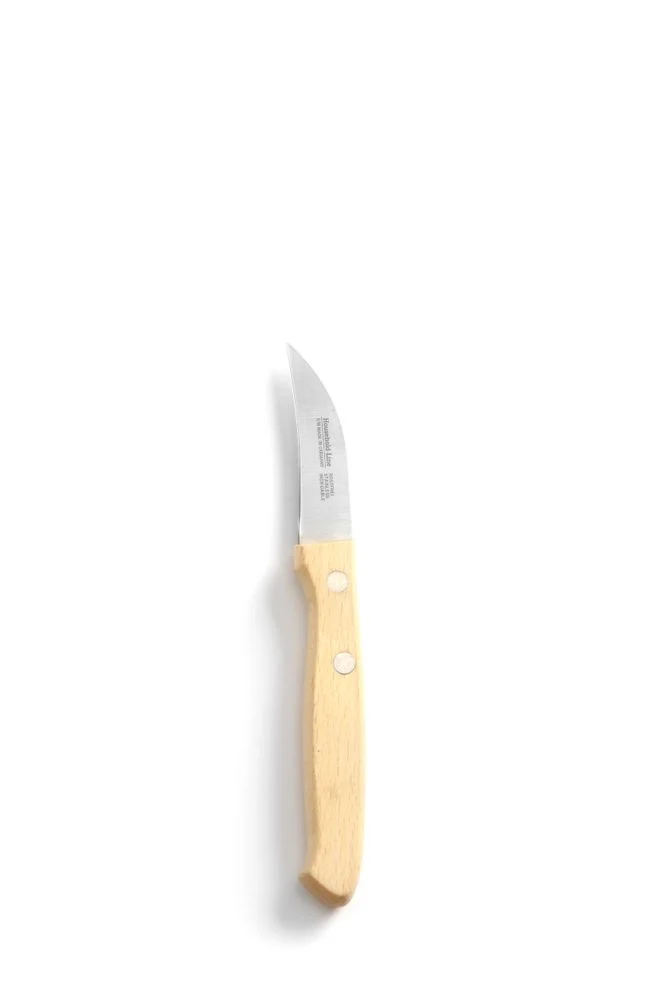 HENDI Schälmesser mit Holzgriff – gebogenes Modell – Holz – 165 mm