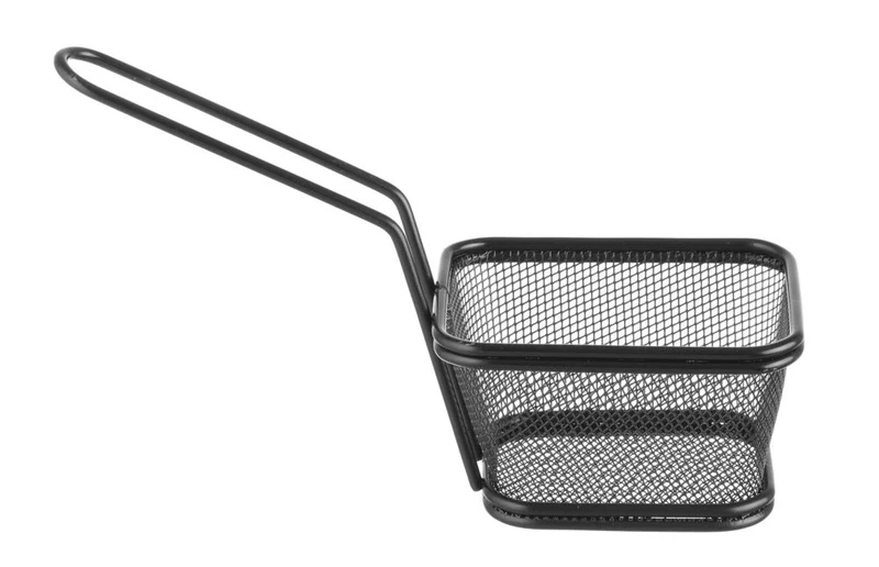 HENDI Miniatur-Frittierkörbe stapelbar – schwarz – 105 × 90 × 60 mm