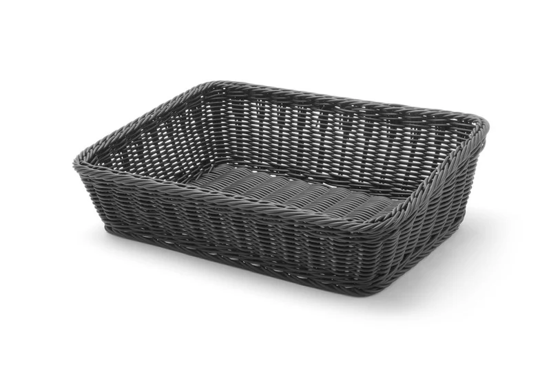 HENDI Brotkorb – abgeschrägt – Schwarz – 400 × 300 × 120 mm
