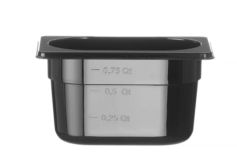 HENDI Gastronorm-Behälter 1 / 9 – GN 1 / 9 – 1 l – Schwarz – 176 × 108 × 100 mm