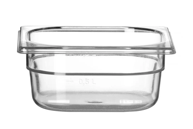 HENDI Gastronorm-Behälter 1 / 6 – Profi Line – GN 1 / 6 – 1 l – Transparent – 176 × 162 × 65 mm
