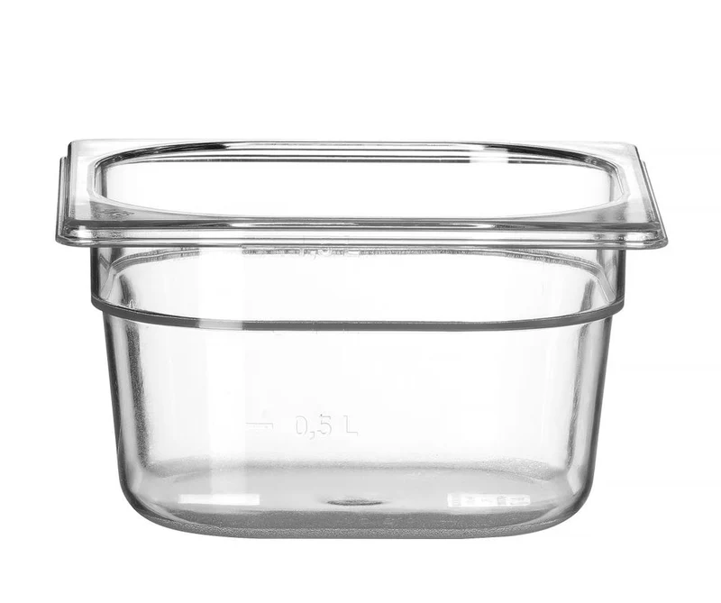 HENDI Gastronorm-Behälter 1 / 6 – Profi Line – GN 1 / 6 – 1,6 l – Transparent – 176 × 162 × 100 mm