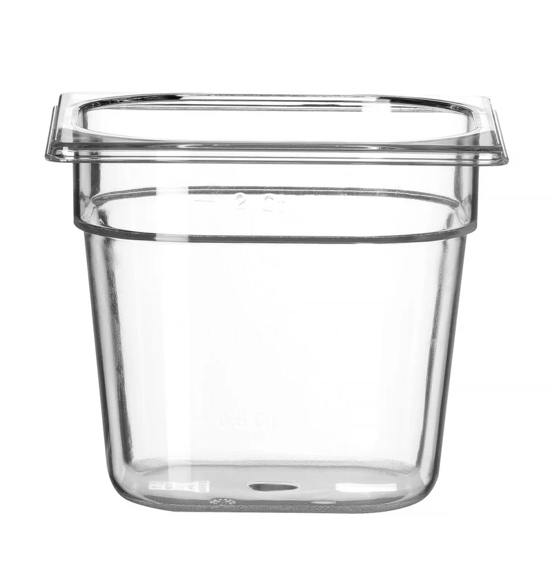 HENDI Gastronorm-Behälter 1 / 6 – Profi Line – GN 1 / 6 – 2,4 l – Transparent – 176 × 162 × 150 mm