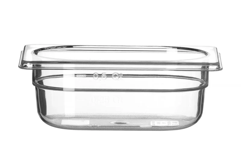 HENDI Gastronorm-Behälter 1 / 9 – Profi Line – GN 1 / 9 – 0,6 l – Transparent – 176 × 108 × 65 mm