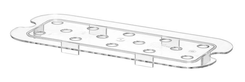 HENDI Perforiertes Abtropfgitter für Gastronorm-Behälter aus Polycarbonat – Profi Line – GN 1 / 3 – Transparent – 266 × 116 mm