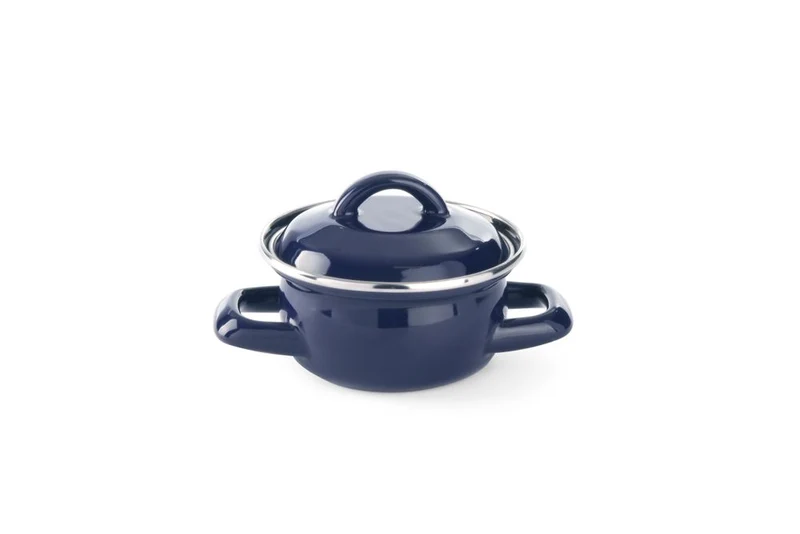 HENDI Suppen- / Saucentöpfchen - mit Deckel – 0,3 l – Blau – Ø 115 × H 90 mm