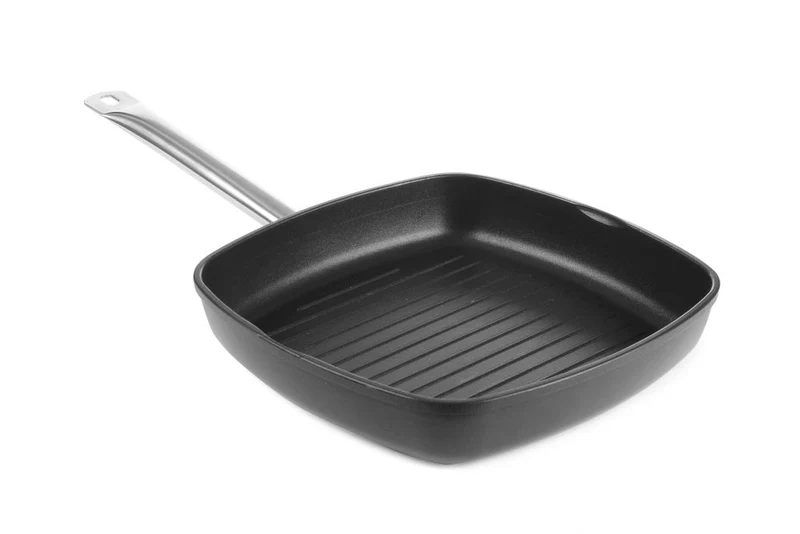 HENDI Grillpfanne mit gerillter Bratfläche Titanium Professional – Titanium professional – 550 × 290 × 55 mm