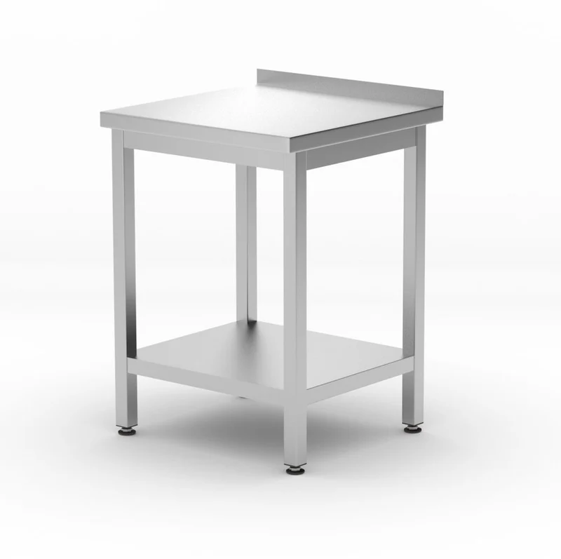 HENDI Wandtisch mit Ablage – verschraubt – Tiefe 600 mm – Kitchen Line – 600 × 600 × 850 mm