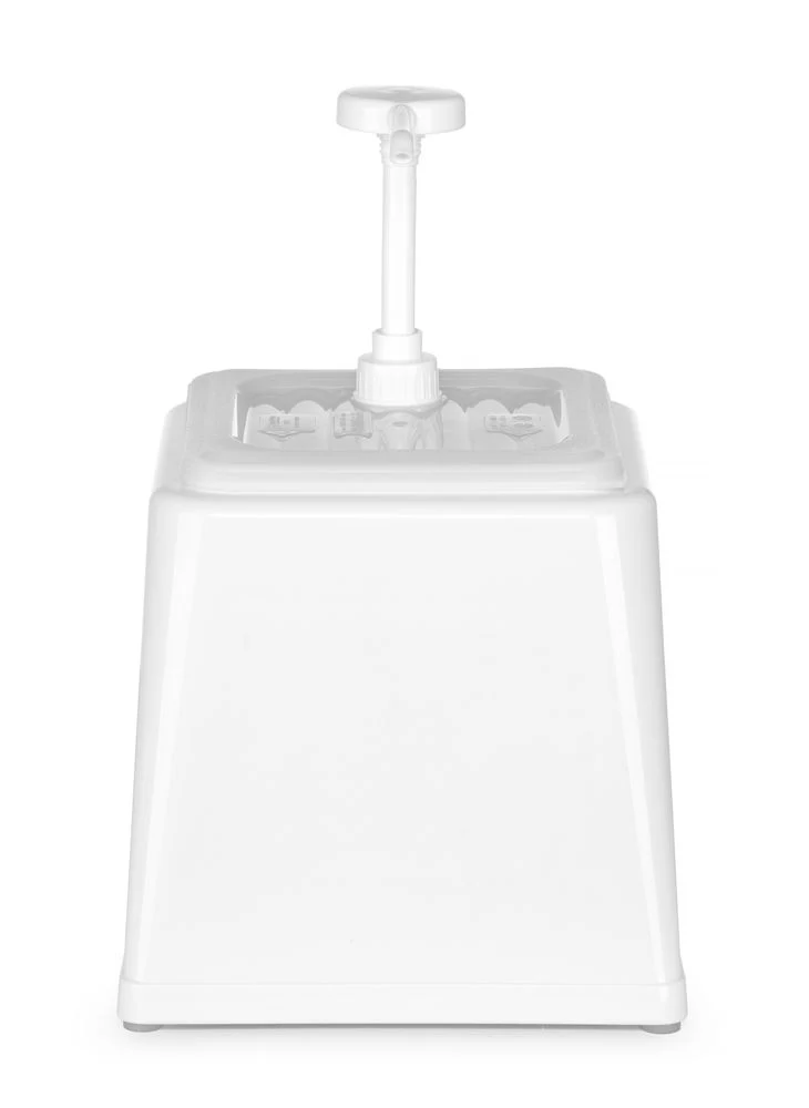 HENDI Pump-Saucenspender – 2,5 l – Weiß – 230 × 210 × 327 mm