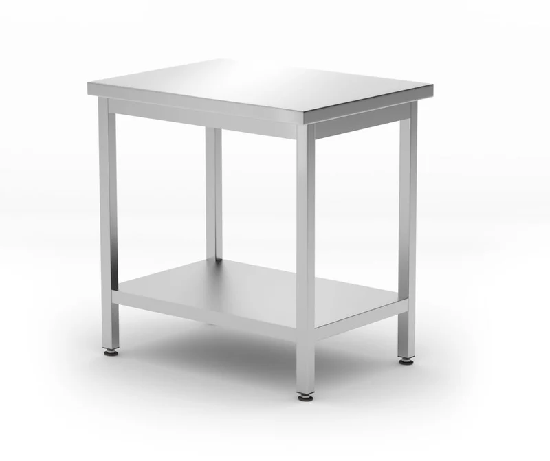 HENDI Mitteltisch mit Ablage – verschraubt – Tiefe 600 mm – Kitchen Line – 800 × 600 × 850 mm