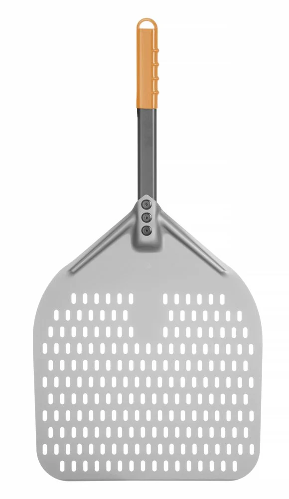 HENDI Pizzaschaufel - eckig – gelocht – kurzer Griff – 350 × 710 mm