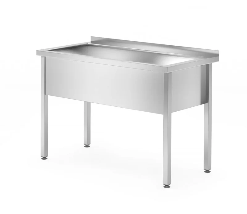 HENDI Tisch mit Einzelwaschwanne – verschweißt – Tiefe 700 mm – Kammerhöhe 300 mm – Profi Line – 1000 × 700 × 850 mm