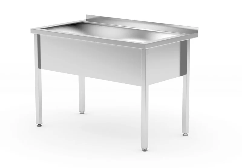 HENDI Tisch mit Einzelwaschwanne – verschweißt – Tiefe 700 mm – Kammerhöhe 300 mm – Profi Line – 800 × 700 × 850 mm