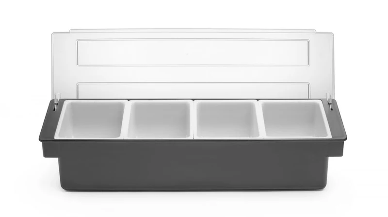 BarUp Zutatenbehälter – 4 Fächer – 480 × 150 × 100 mm