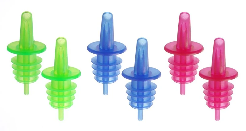 BarUp Freeflow-Ausgießer – 2x blau – 2x rot – 2x grün – Rot – 6 Stk
