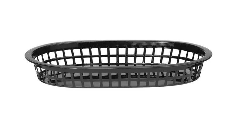 HENDI Servierkörbe im Fastfood-Stil – Schwarz – 272 × 175 × 38 mm – 6 Stück