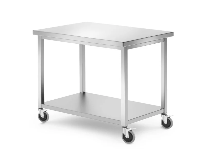 HENDI Mobiler Tisch – mit Ablage – verschraubt – Kitchen Line – 1000 × 700 × 850 mm