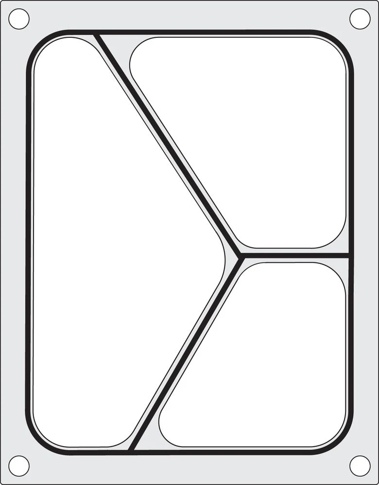 HENDI Matrize für Versiegelungsmaschine – ein dreiteiliger Behälter (227 × 178 mm)
