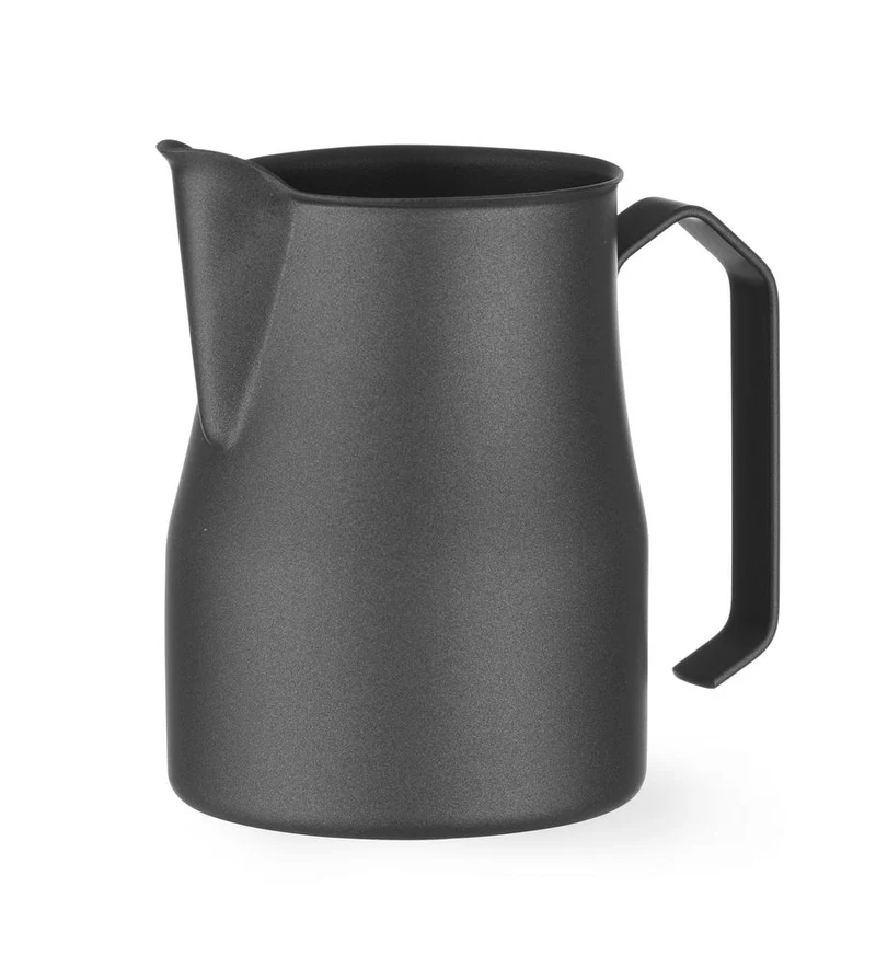 HENDI Milchkännchen mit V-förmigem Ausguss – mattschwarz – 0,7 l – Schwarz – Ø 84 × H 130 mm