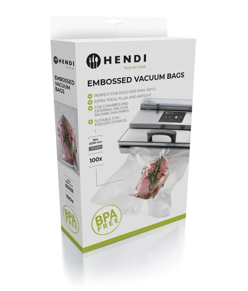 HENDI Vakuum-Kochbeutel geprägt 150 × 250 mm – 100 Stück