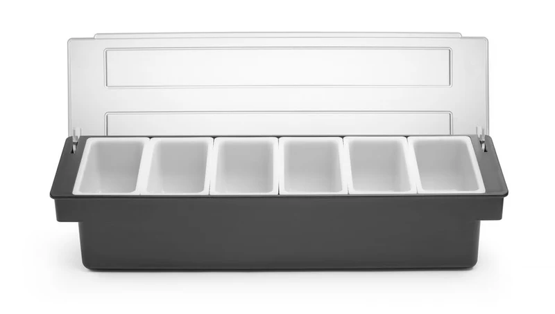BarUp Zutatenbehälter – 6 Fächer – 480 × 150 × 100 mm
