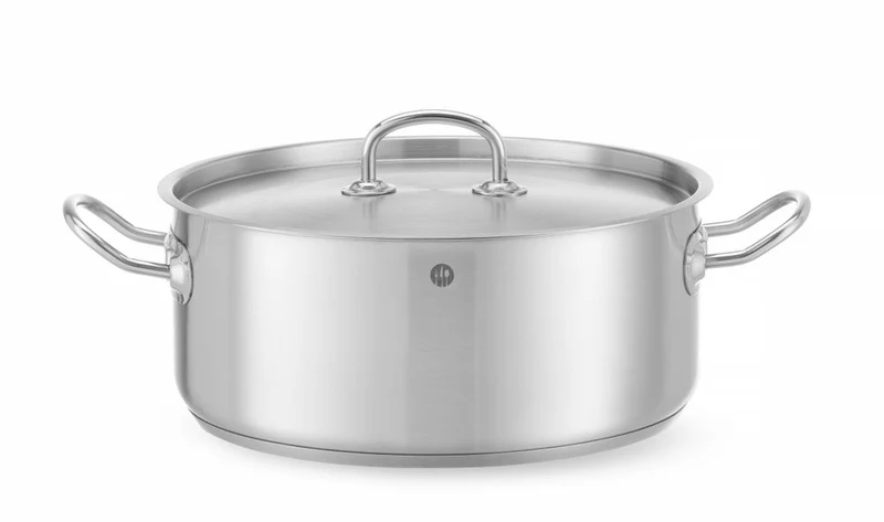 HENDI Topf niedrig - mit Deckel – Kitchen Line – 7,3 l – Ø 280 × H 120 mm