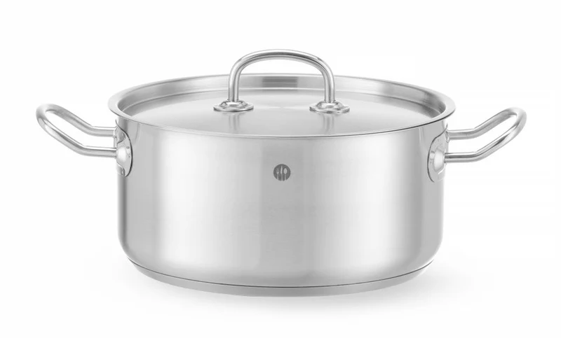 HENDI Topf niedrig - mit Deckel – Kitchen Line – 4,9 l – Ø 240 × H 110 mm