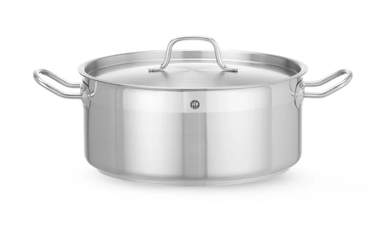 HENDI Kochtopf – niedrig - mit Deckel – Profi Line – 7,5 l – Ø 280 × H 120 mm