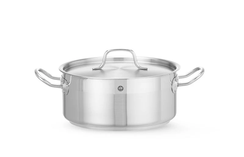 HENDI Kochtopf – niedrig - mit Deckel – Profi Line – 4,8 l – Ø 240 × H 105 mm