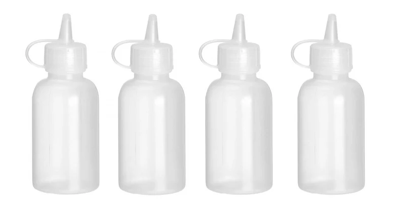 HENDI Mini-Spenderflaschen – 4er-Set – 0,05 l – Transparent – Ø 35 × H 100 mm – 4 Stück