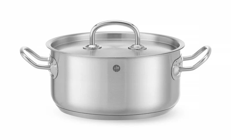 HENDI Topf niedrig - mit Deckel – Kitchen Line – 2,9 l – Ø 200 × H 95 mm