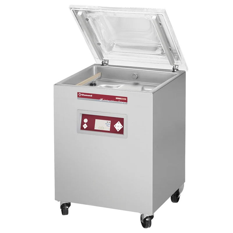 Vakuummaschine, Edelstahlbehälter 600x475xh200 mm. -63 m3/Std. LCD-Bildschirm - SC-120/IVP