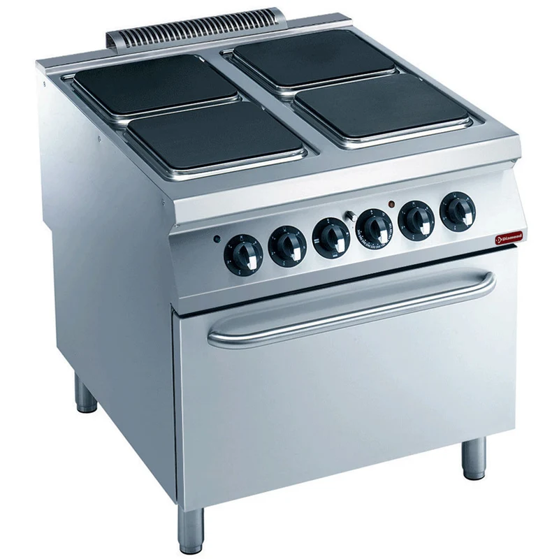 Elektro Plattenherd mit 4 Kochplatten auf Elektrobackofen - E22/4PQF8-N