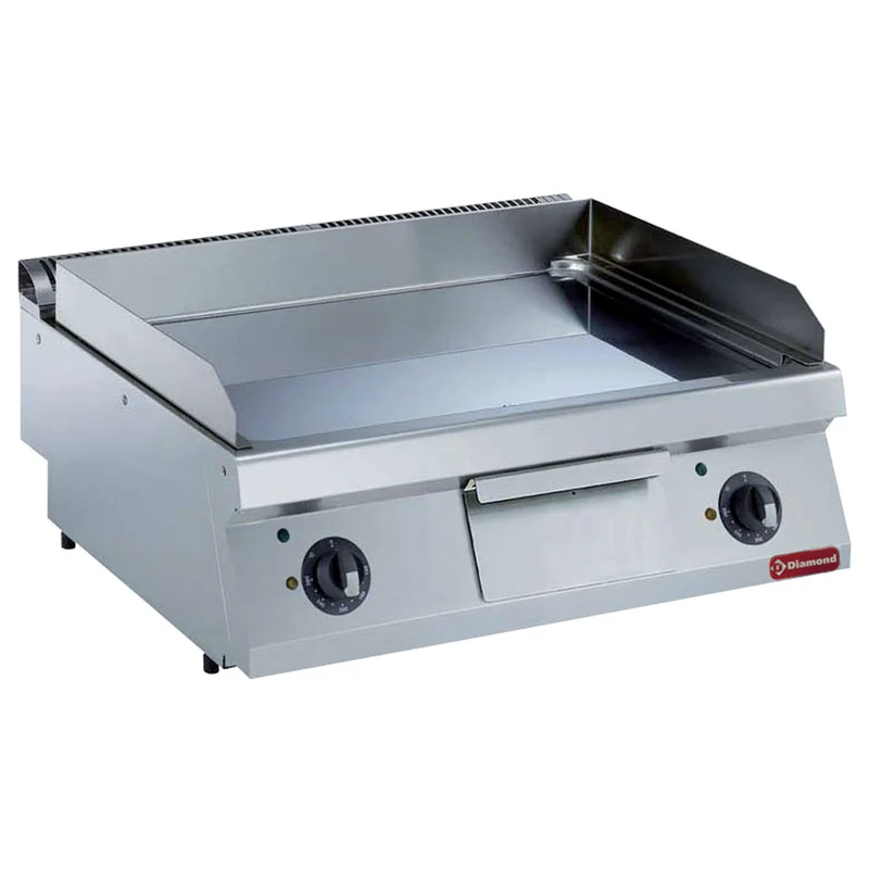 Elektro Grillplatte, glatt aus Hartchrom -TOP- - E17/PLCD8T-N