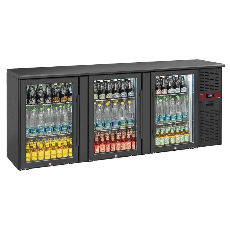 Flaschenkühlschrank 3 Glastüren, 500 Liter, verstellbare Füße - RLB3-3G
