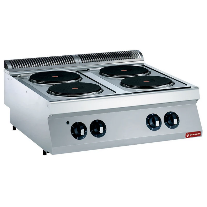 Elektro Plattenherd mit 4 runde Kochplatten -TOP- - E17/4P8T-230/3--N