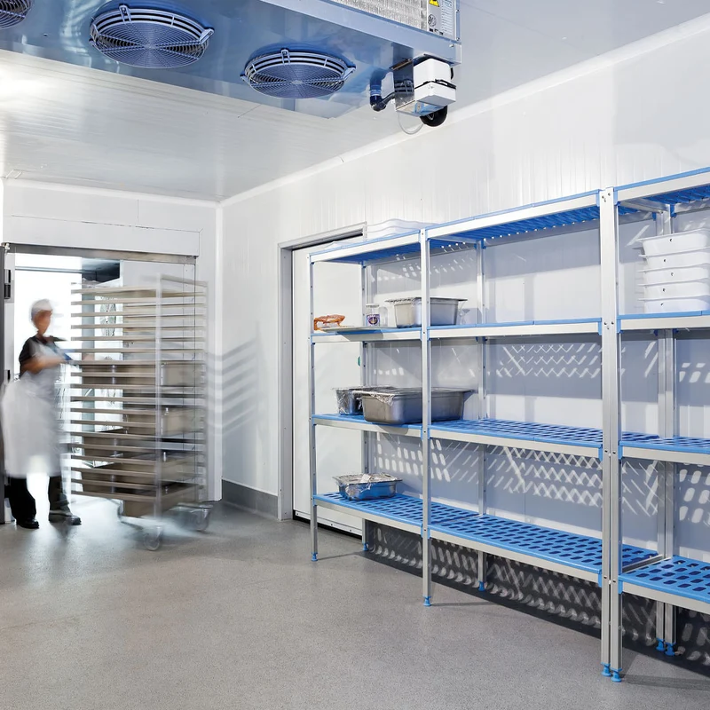 Lineares Regal aus eloxiertem Aluminium GN 4 Ebenen "Modular Rack". - RLA/095-4/EF