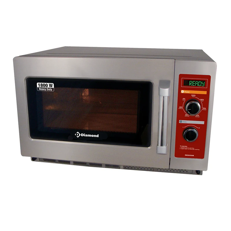 Mikrowellenofen aus Edelstahl, (GN 2/3),1800 W. (34 Lt), mechanisch - DW3418-M