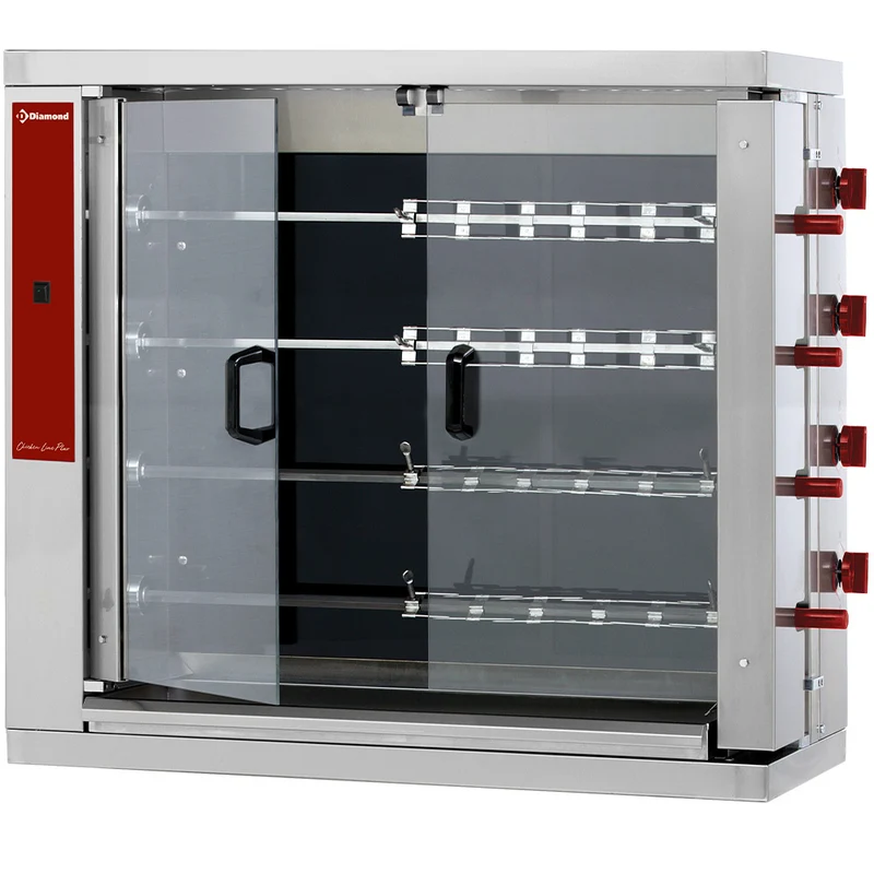 Hähnchengrill Glaskeramik, 4 Spieße (24 Spiese) - RVE/4C-CM