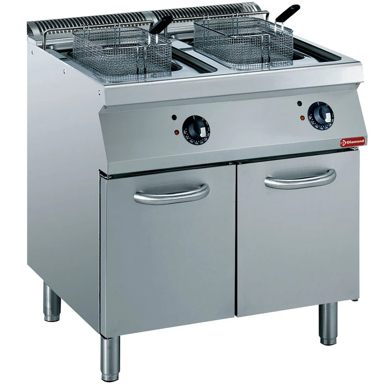 Elek. Friteuse, "Y" Becken, 2x 15L, externe Heizelemente auf Unterbau - E17/F30A8-N