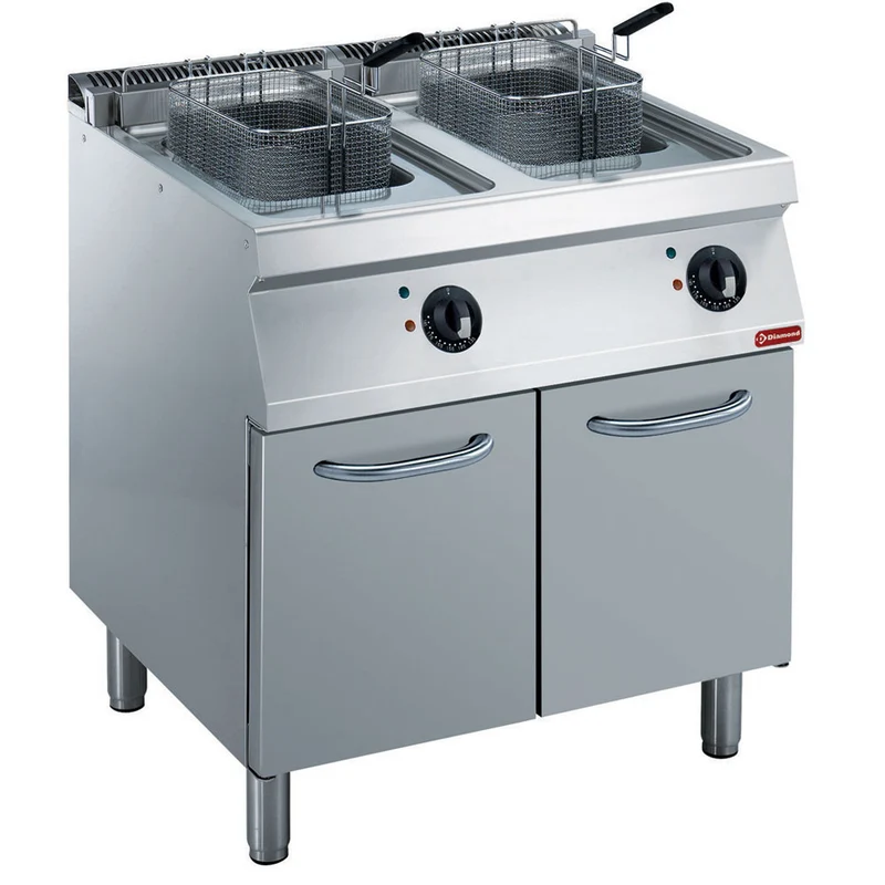 Elektro Friteuse 2x 14 Liter auf Unterschrank - E17/F28A8-230/3--N