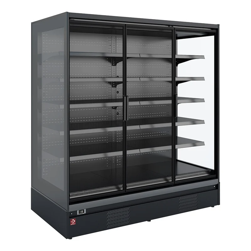 Kühlregal, Selbstbedienung, Flügeltüren - FULL BLACK - RNP39-U5